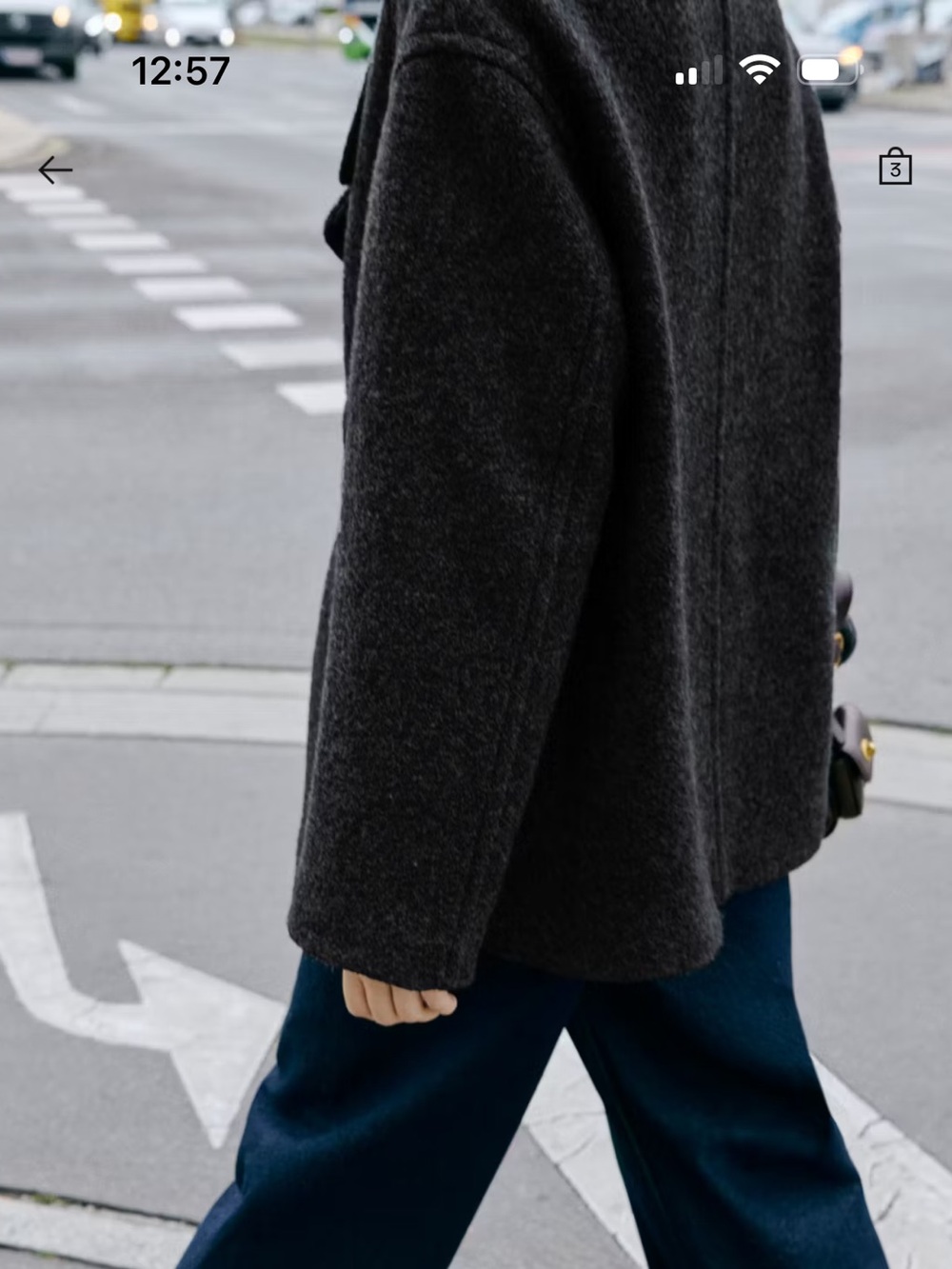 Mango Wool-Blend Double-Breasted Peacoat - gray - Picture 4 of 6